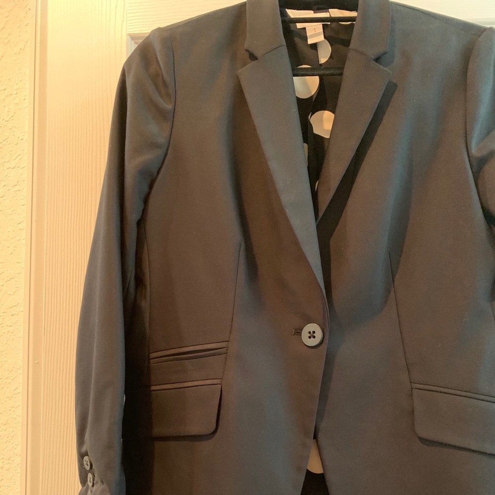 Black blazer with colorful lining